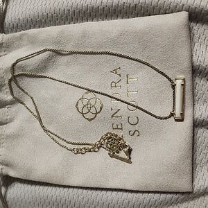 Kendra Scott Gold Necklace with White Stone